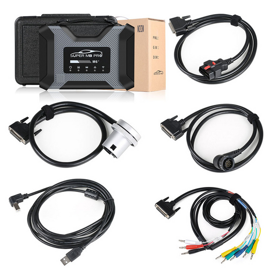 2023 SUPER MB PRO M6+ for Benz Trucks Diagnoses, Wireless Diagnosis Tool with OBD2 16pin Cable + USB Cable + 14pin Cable